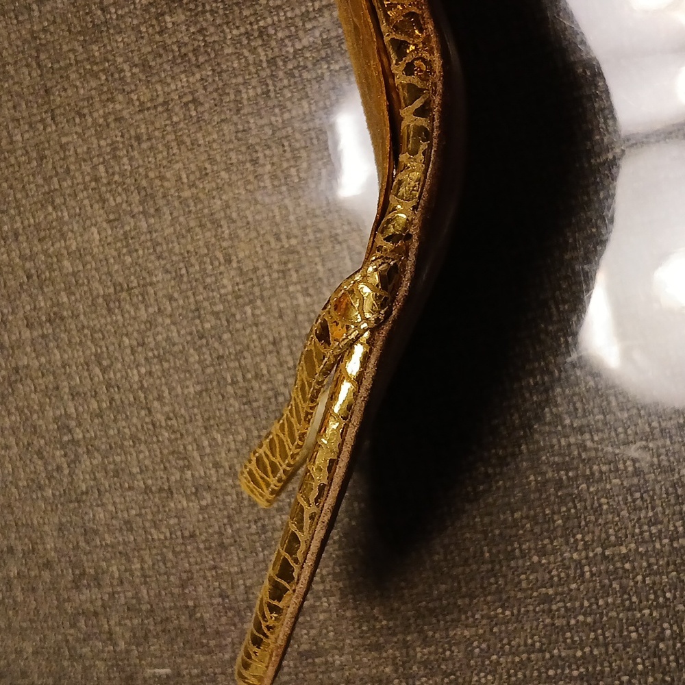 Stuart Weitzman for Russell & Bromley Gold Stilleto Sandals 7.5 - Picture 12 of 13